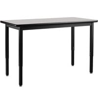National Public Seating Adjustable Height Black Frame Utility Table with Supreme High-Pressure Laminate Top