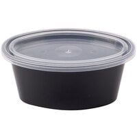 Pactiv Newspring E503-B ELLIPSO 3 oz. Black Oval Souffle / Portion Cup with Clear Lid - 500/Case