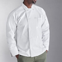 Uncommon Chef Classic 0402 Unisex White Customizable Long Sleeve Chef Coat