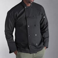 Uncommon Chef Classic 0402 Unisex Black Customizable Long Sleeve Chef Coat