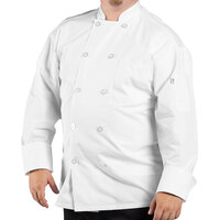 Uncommon Chef Classic Poplin Pro Vent 0422 Unisex Lightweight White Customizable Long Sleeve Chef Coat with Mesh Back