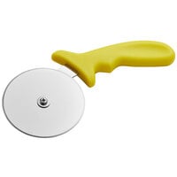 Choice 4" Pizza Cutter with Polypropylene Yellow Handle
