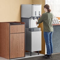 Scotsman HID312AB-1 Meridian 16 1/4 inch Air Cooled Nugget Ice Machine with 12 lb. Bin, Push Button Ice and Water Dispensing, and Enclosed Stand - 115V, 260 lb.