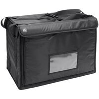 American Metalcraft BLDB2216 Deluxe Black Polyester Insulated Delivery Bag / Pan Carrier, 23" x 13" x 16"