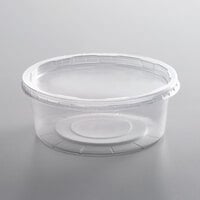 Choice 8 oz. Microwavable Clear Round Deli Container and Lid Combo Pack - 250/Case