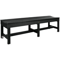 Sequoia by Highwood USA CM-BENSQ61-BKE Weldon 71" x 15 7/8" Black Faux Wood Outdoor Backless Bench