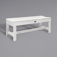Sequoia by Highwood USA CM-BENSQ41-WHE Weldon 45 7/8" x 15 7/8" White Faux Wood Outdoor Backless Bench