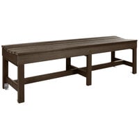 Sequoia by Highwood USA CM-BENSQ61-ACE Weldon 71" x 15 7/8" Weathered Acorn Faux Wood Outdoor Backless Bench