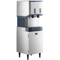 Scotsman HID525AB-1 Meridian 21 1/4" Air Cooled Nugget Ice Machine with 25 lb. Bin, Push Button Ice and Water Dispensing, and Cabinet Stand - 115V, 500 lb.
