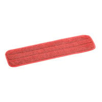 Lavex 18" Red Microfiber Hook & Loop Wet / Dry Mop Pad