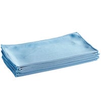 Lavex 15" x 15" Blue Microfiber Glass Cleaning Cloth - 12/Pack