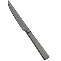 Bon Chef S3715BM Roman 9 1/2" 13/0 Stainless Steel Extra Heavy Weight Matte Black Steak Knife - 12/Case