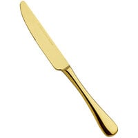 Bon Chef S4011G Como 9 1/8" 13/0 Stainless Steel Extra Heavy Weight Gold Solid Handle Dinner Knife - 12/Case