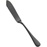Bon Chef S4110BM Como 6 3/4" 18/10 Stainless Steel Extra Heavy Weight Matte Black Butter Knife - 12/Case