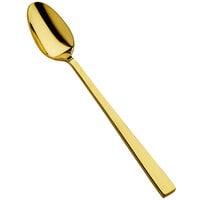 Bon Chef S3702G Roman 7 1/4" 18/10 Stainless Steel Extra Heavy Weight Gold Iced Tea Spoon - 12/Case