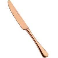 Bon Chef S4011RG Como 9 1/8" 13/0 Stainless Steel Extra Heavy Weight Rose Gold Solid Handle Dinner Knife - 12/Case