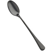 Bon Chef S4102BM Como 7 7/8" 18/10 Stainless Steel Extra Heavy Weight Matte Black Iced Tea Spoon - 12/Case