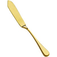 Bon Chef S4010G Como 6 3/4" 13/0 Stainless Steel Extra Heavy Weight Gold Butter Knife - 12/Case