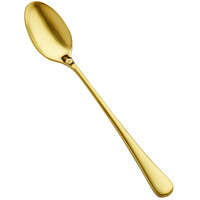 Bon Chef S4102GM Como 7 7/8" 18/10 Stainless Steel Extra Heavy Weight Matte Gold Iced Tea Spoon - 12/Case