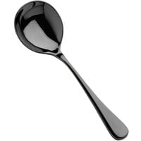 Bon Chef S4001B Como 6 3/8" 18/10 Stainless Steel Extra Heavy Weight Black Bouillon Spoon - 12/Case