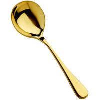 Bon Chef S4001G Como 6 3/8" 18/10 Stainless Steel Extra Heavy Weight Gold Bouillon Spoon - 12/Case