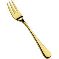 Bon Chef S4008G Como 5 1/2" 18/10 Stainless Steel Extra Heavy Weight Gold Oyster / Cocktail Fork - 12/Case