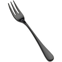 Bon Chef S4108BM Como 5 1/2" 18/10 Stainless Steel Extra Heavy Weight Matte Black Oyster / Cocktail Fork - 12/Case
