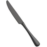 Bon Chef S4111BM Como 9 1/8" 18/10 Stainless Steel Extra Heavy Weight Matte Black Dinner Knife - 12/Case