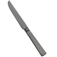Bon Chef S3712BM Roman 9 3/8" 13/0 Stainless Steel Extra Heavy Weight Matte Black European Dinner Knife - 12/Case