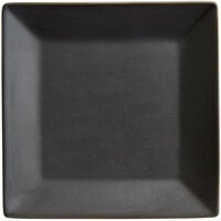 Acopa 7" Matte Black Square Stoneware Plate - 36/Case