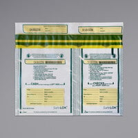 Controltek USA 585095 SafeLok Clear 13 1/2" x 10" Tamper-Evident Twin-Pocket Cash Deposit Bag - 100/Pack
