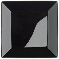 Acopa 6" Glossy Black Square Stoneware Plate - 36/Case