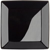 Acopa 5" Glossy Black Square Stoneware Plate - 48/Case