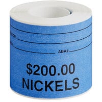 Controltek USA 550001 2" x 4" Blue Self-Adhesive $200 Nickels Labels - 100/Box