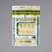 Controltek USA 585088 SafeLok Clear 9" x 12" Tamper-Evident Cash Deposit Bag with Pocket - 100/Pack