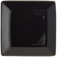 Acopa 4" Glossy Black Square Stoneware Plate - 12/Pack