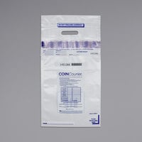 Controltek USA 585347 COINCourier Clear 12" x 25" Tamper-Evident Coin Deposit Bag - 50/Pack