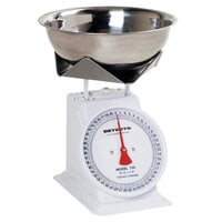 Cardinal Detecto T25B 25 lb. Mechanical Portion Control Dial Scale with SS Bowl / Folded Platform Edges