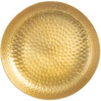Tablecraft 10740 Crackle 8 1/2" Round Gold Aluminum Serving Platter