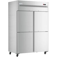 Avantco Z2-R4-K 54" Solid Half Door Stainless Steel Reach-In Refrigerator