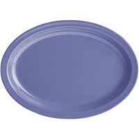 Acopa Foundations 13 1/4" x 9 1/2" Purple Narrow Rim Melamine Oval Platter - 12/Case