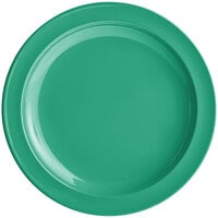 Acopa Foundations 10" Green Narrow Rim Melamine Plate - 12/Case
