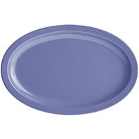 Acopa Foundations 12 3/4" x 8 1/2" Purple Narrow Rim Melamine Oval Platter - 12/Case
