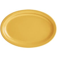 Acopa Foundations 11 1/2" x 8" Yellow Narrow Rim Melamine Oval Platter - 12/Case