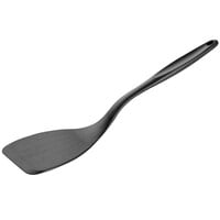 Tablecraft 10055 12 7/8" Black Silicone-Coated Stainless Steel Solid Spatula / Turner