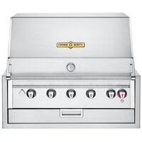 Crown Verity IBI36NG Infinite Series Natural Gas 36" Built-In Grill with Roll Dome, Bun Rack, Custom Fitted Cover, and Regulator - 70,000 BTU