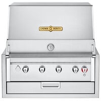 Crown Verity IBI30NG Infinite Series Natural Gas 30" Built-In Grill with Roll Dome, Bun Rack, Custom Fitted Cover, and Regulator - 56,000 BTU