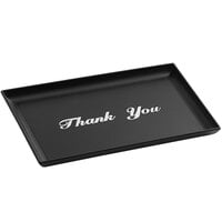Vollrath 1000-96 4 1/2" x 6 1/2" Black and Silver Thank You Tip Tray