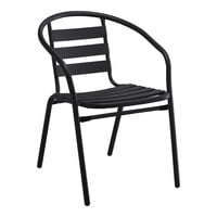 Lancaster Table & Seating Black Outdoor Arm Chair