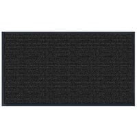Lavex Needle Rib 2' x 3' Pepper Antimicrobial PET Fiber Indoor Entrance Mat - 3/8 inch Thick